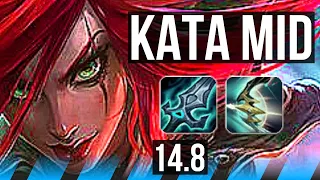 KATARINA vs ZED (MID) | 9 solo kills, 21/4/5, Godlike | TR Diamond | 14.8