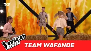 Nikoline H, Merle, Joseph og Alisa (Team Waf) | ”Danmark” af Gnags | Battle | Voice Junior 2017