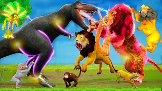 शैतान कालिया डायनासोर और जादुई शेर हाथी Black Dinosaur Vs Lion King Kala Dinosaur Jadui Sher Hathi