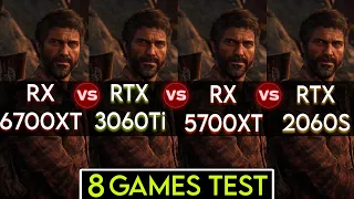 RX 6700 xt vs RTX 3060 ti vs RX 5700 xt vs RTX 2060 super | Test In 8 Games | Which Is Beast ?