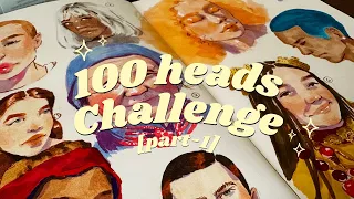 100 HEADS IN 10 DAYS | Day 1- 3 | process video | Crab Clouds