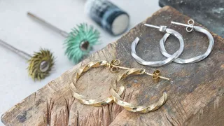How to Make Twisted Hoop Earrings - Free Jewellery/Jewelry Making Tutorial