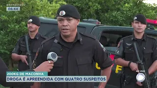 200 KG DE MACONHA: DROGA É APREENDIDA COM QUATRO SUSPEITOS