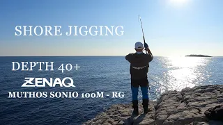 DEPTH 40m.+ ZENAQ SONIO 100M. SHORE JIGGING GREECE. AMBERJACK.