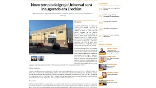 Novo templo da Igreja Universal será inaugurado em Erechim