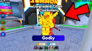 OMG!!😱 I GOT NEW UPGRADED TITAN CLOCKC MAN!!😍BEST GODLY IN THE GAME!💪TOILET TOWER DEFENSE!!😜
