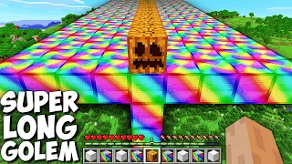 What if you SPAWN SUPER LONG RAINBOW GOLEM OF 1000 BLOCKS in Minecraft ? LONGEST RAINBOW IRON GOLEM!