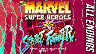 🇺🇸🇯🇵 All Endings + Secret Characters :: Marvel Super Heroes vs. Street Fighter (Arcade)