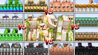 IRON GOLEM TEAM vs ALL MOBS TEAM in Minecraft Mob Battle