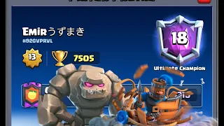 #1 Golem Player Emirうずまき 🏆 7500 👈 Best  Golem deck in clash Royale