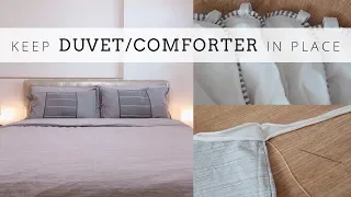 How to Keep Duvet Cover/Comforter Stay in Place using Ribbon or Fabric Tape