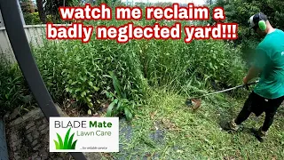 MOWING and TRIMMING HEAD HIGH WEEDS! Huge yard clean up - Australia