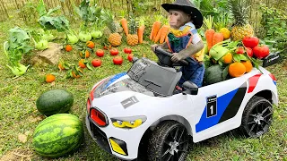 Farmer Bim Bim harvest pineapples and carrots to cook breakfast for rabbits