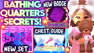 ALL SECRETS IN DORM BATHING QUARTERS! NEW SET, CHEST LOCATIONS, & NEW BADGE! ROBLOX Royale High