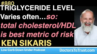 KEN SIKARIS 5 | TRIGLYCERIDE LEVEL Varies often…so: total cholesterol/HDL is best metric of risk