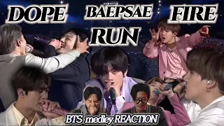 BTS DOPE​ X​ BAEPSAE​ X FIRE X RUN​ LIVE | Medley full reaction | 한번이라도 좋으니 가보고싶다😭| ENG,SPA,POR,JPN