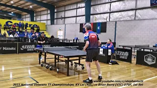 2023 National Veterans TT Champs, KY Lai (NZL) vs Brian Berry (VIC) O70F, 1st Set