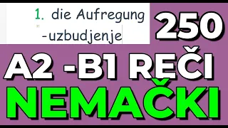 NEMAČKI -- 250 REČI A2-B1 NIVO - REČI KOJE VAM TREBAJU SVAKOG DANA - KOLIKO NJIH ZNATE