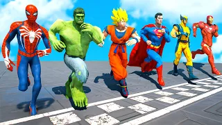 SPIDERMAN TEAM VS HULK ARMY | Running Challenge (Funny Contest) - GTA V Mods