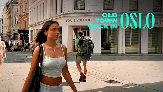 Old Town of Oslo, Norway Walking Tour - 4K