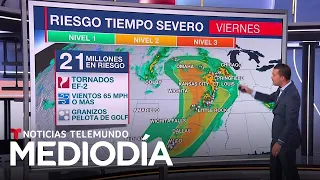 Fin de semana "sumamente" peligroso para partes de varios estados centrales | Noticias Telemundo