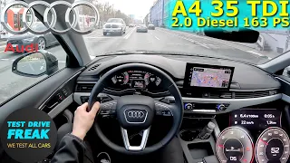 2023 Audi A4 Avant 35 TDI 163 PS CITY POV DRIVE with Fuel Consumption