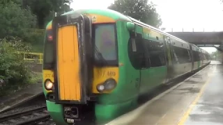 Southern Electrostar 377-469 departing Glynde Railway Station, 29th July 2017