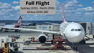Full Flight / Sydney to Perth / Airbus A330-200 Qantas / 4K