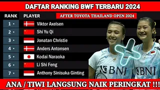 🔴 TERBARU  !!! DAFTAR RANKING BWF AFTER TURNAMEN TOYOTA THAILAND OPEN 2024