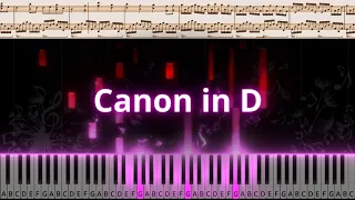 Canon in D by Johann Pachelbel - Easy Piano Version Tutorial (sheet music)