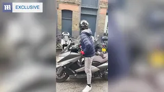 Shameless thief uses angle grinder in attempt steal motorbike