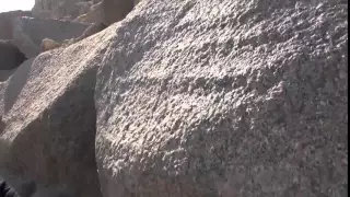 Hollow stone with scoop marks on the Giza Plateau.