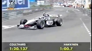 F1 Monaco 1998 Coulthard, Häkkinen and Fisichella fighting for Pole Position (DF1)