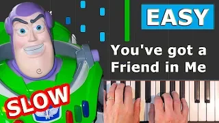 Toy Story: You've Got a Friend in Me - SLOW EASY Piano Tutorial (how to play)