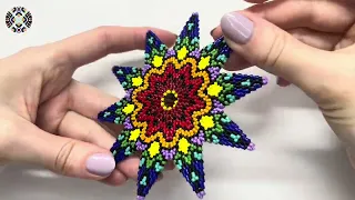 Ten Point Beaded Star Tutorial - Two-drop Peyote Star Pattern Kaleidoscope