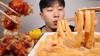 ASMR MUKBANG CREAM SHIMP TTEOKBOKKI Takoyaki EATING