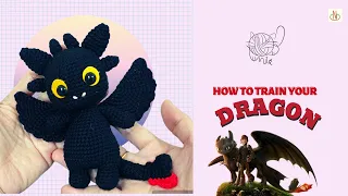 Crochet  Toothless in How to train your dragon | Dragon amigurumi | Móc Rồng Răng Sún | Ni Crochet