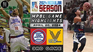 MPBL HIGHLIGHTS: QUEZON CITY TODA AKSYON VS NUEVA ECIJA RICE VANGUARDS (APRIL 20, 2024)