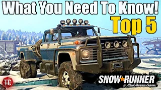 SnowRunner: Top 5 Things You NEED TO KNOW Before The NEW UPDATE!