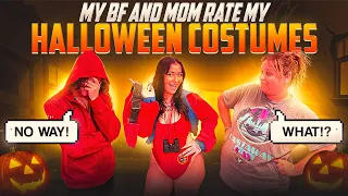 MY BOYFRIEND AND MY MOM RATE MY HALLOWEEN COSTUMES!