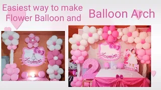 DIY / Easiest way to make  balloon flower / how to make flower balloon arch