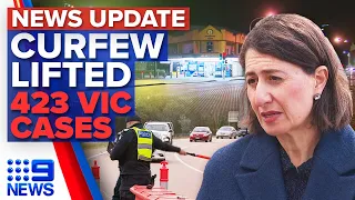 Sydney curfew lifted in hotspot LGAs, Victoria records 423 COVID-19 cases | 9 News Australia