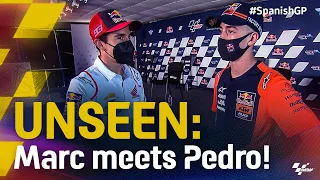 Marc Marquez meets Pedro Acosta for the first time