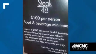 YES, Certain Steak 48 restaurants are asking for a $100 per person minimum but not in Charlotte