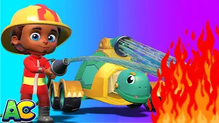 Trucktle and Dan put down a fire | AnimaCars - Rescue Team | Trucks Videos for Children
