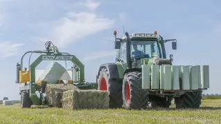 Fendt 724 + 820 | Gras harken, balen persen en wikkelen