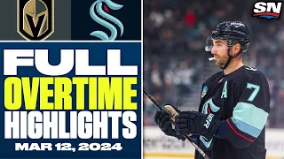 Vegas Golden Knights at Seattle Kraken | FULL Overtime Highlights - March 12, 2024