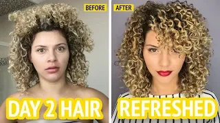 HOW I REFRESH MY CURLY HAIR WITH NO HEAT OR FRIZZ