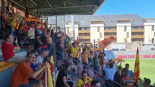 Début du match de préparation Lens Clermont à Rodez . Les supporters lensois sont partout !!!!!