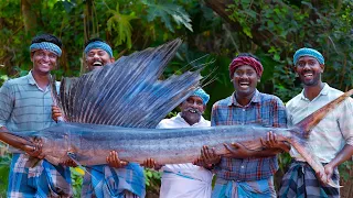 35 kg BIG SAILFISH | Giant Fish Cutting and Cooking | Boneless Fish Fry Recipe | Mayil Meen Varuval